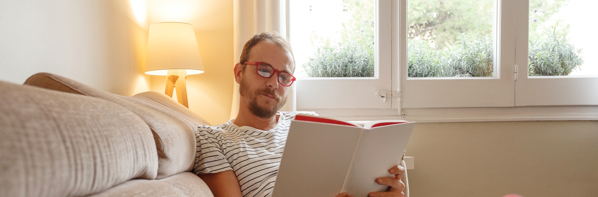 Man reading book